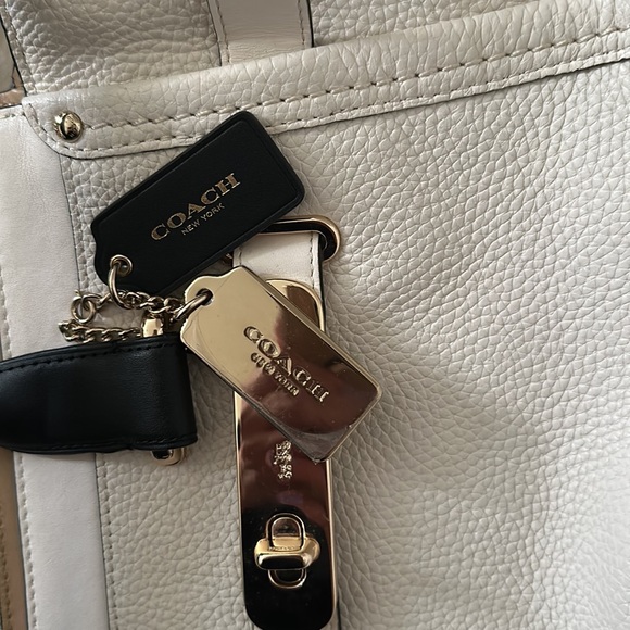 NWOT Coach cream with black Leather carryall - Picture 15 of 15